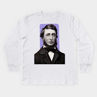 American Naturalist Henry David Thoreau illustration Kids Long Sleeve T-Shirt